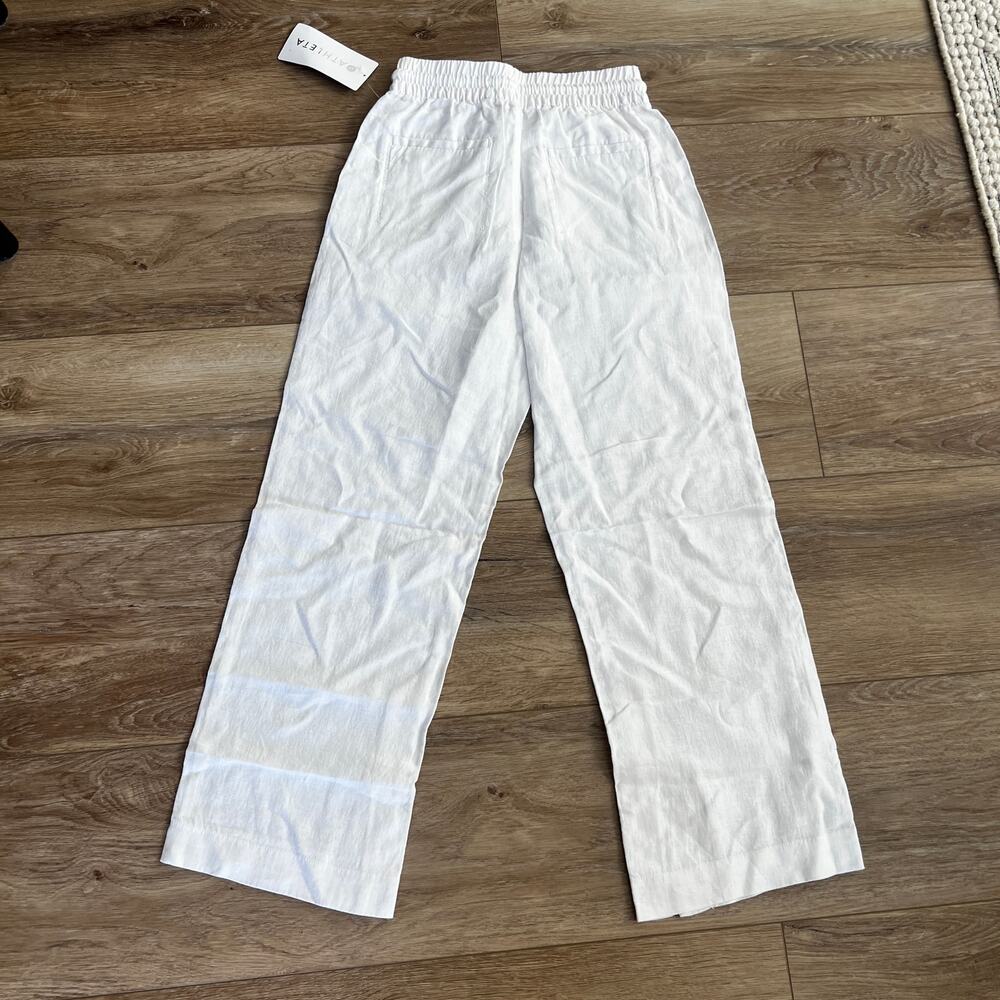 Athleta Retreat Linen White Wide Leg Pants NWT XXS - Picture 2 of 12